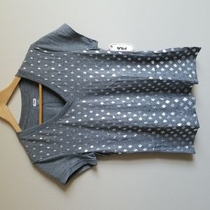 Fila Sport Gray & Silver Metallic Tee Sz. L